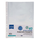 Premier Office A4 Extra Strong Protective Punched Pockets - Pack of 40 | Stationery Shop UK