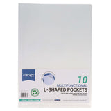 Premier Office A4 L-Shaped Folders Protective Pockets - Pack of 10 | Stationery Shop UK