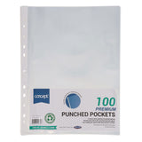Premier Office A4 Protective Punched Pockets - Pack of 100 | Stationery Shop UK