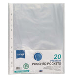 Premier Office A4 Protective Punched Pockets - Pack of 20 | Stationery Shop UK