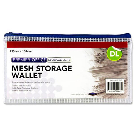 Premier Office DL Mesh Storage Wallet-Document Folders & Wallets-Premier Office|StationeryShop.co.uk