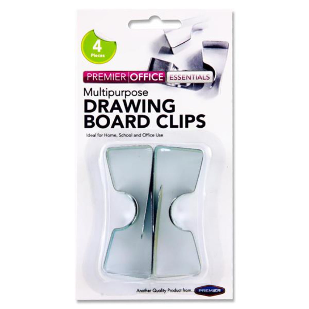 Premier Office Drawing Board Clips - Pack of 4 | Stationery Shop UK