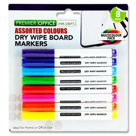 Premier Office Dry Wipe Whiteboard Markers with Bullet Tip - Pack of 8 | Stationery Shop UK
