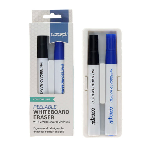 Premier Office Dry Wipe Whiteboard Markers with Peelable Eraser - Pack of 2-Whiteboard Markers-Premier Office|StationeryShop.co.uk