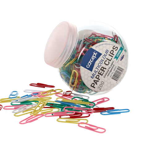Premier Office Paper Clips - Multicolour - Tub of 200 | Stationery Shop UK