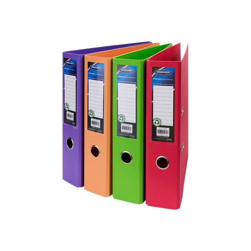 Premier Universal Multipack | Lever Arch File Pastel - Pack of 4 | Stationery Shop UK