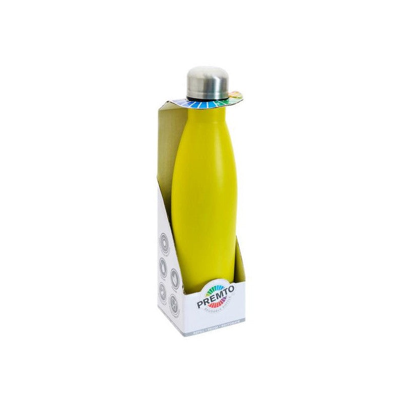 Premto 500ml Stainless Steel Water Bottle - Sunshine Yellow | Stationery Shop UK