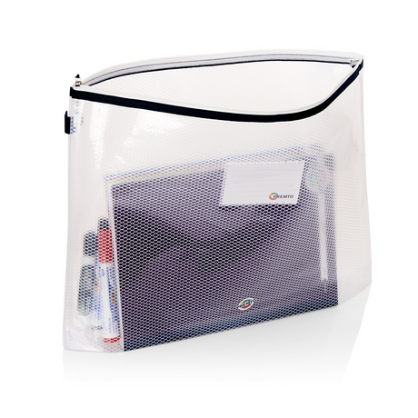 Premto A3 Ultramesh Expanding Wallet - Pearl-Mesh Wallet Bags-Premto|StationeryShop.co.uk