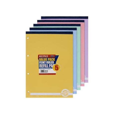 Premto A4 160Pg Refill Pad Top Bound Pastel - Pack of 5-Notebook Refills-Premto | Buy Online at Stationery Shop