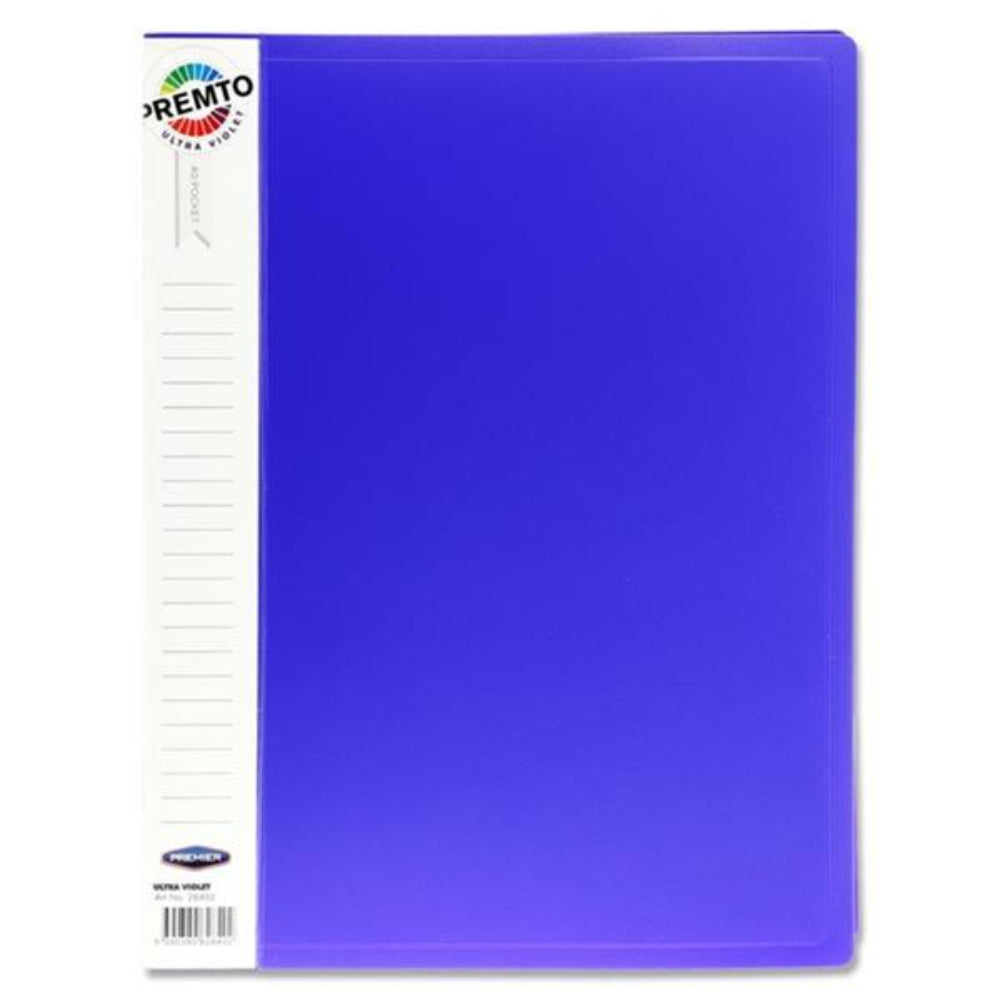 Premto A4 40 Pocket Display Book - Ultra Violet | Stationery Shop UK