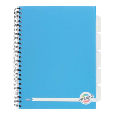 Premto A4 5 Subject Project Book - 250 Pages - Printer Blue | Stationery Shop UK