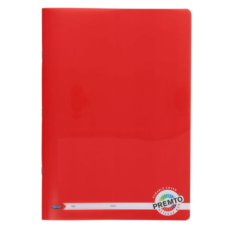 Premto A4 Durable Cover Manuscript Book - 160 Pages - Ketchup Red | Stationery Shop UK