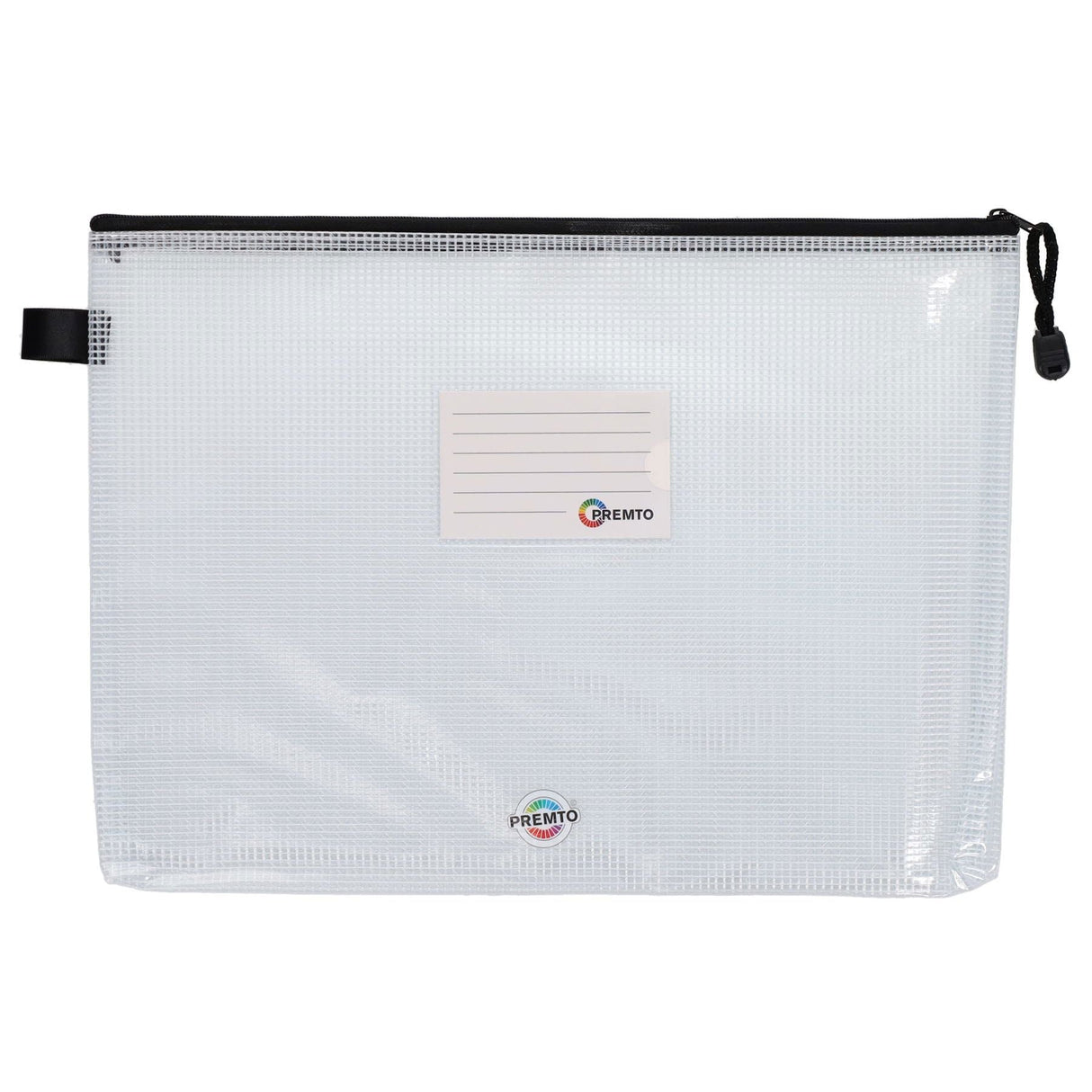 Premto A4+ Extra Durable Expanding Mesh Wallet - Clear Pearl-Mesh Wallet Bags-Premto|StationeryShop.co.uk