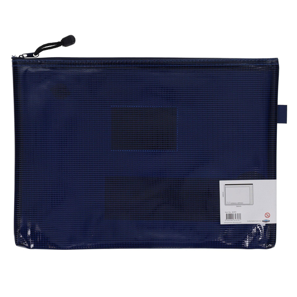Premto A4+ Extra Durable Expanding Mesh Wallet with Zip - Admiral Blue | Stationery Shop UK