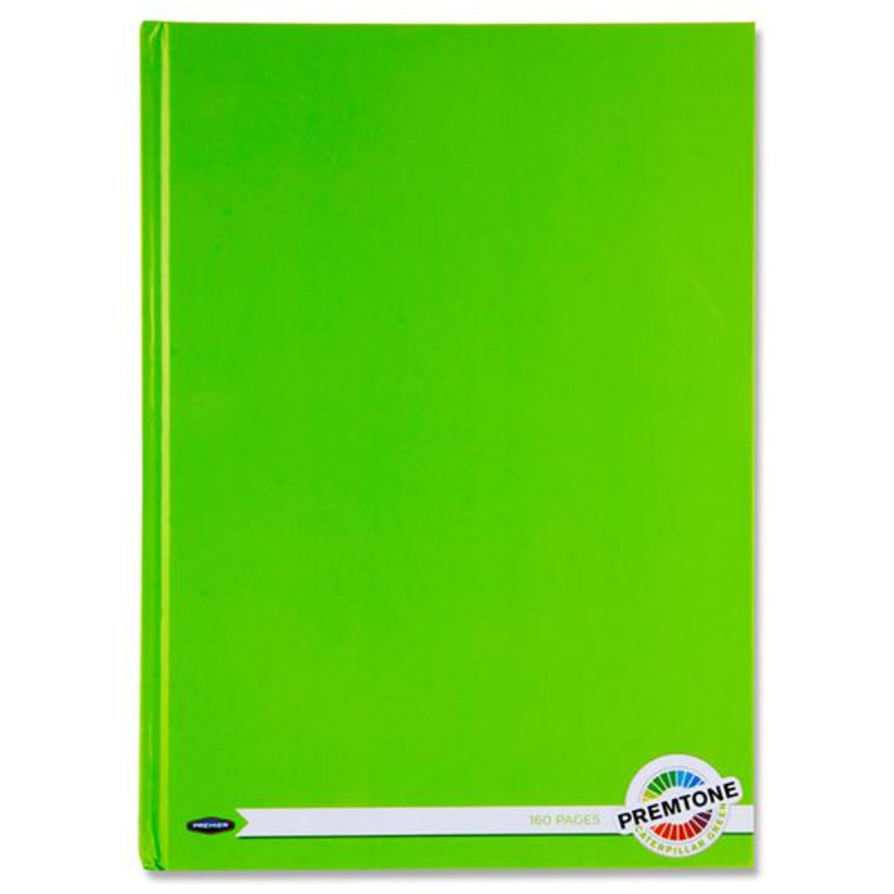 Premto A4 Hardcover Notebook - 160 Pages - Caterpillar Green | Stationery Shop UK