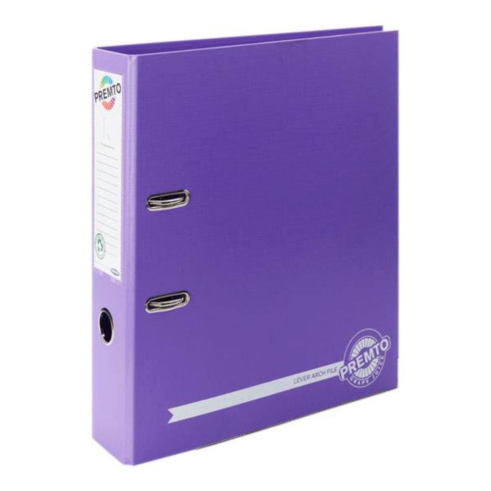 Premto A4 Lever Arch File - Grape Juice Purple-Lever Arch Files-Premto|StationeryShop.co.uk