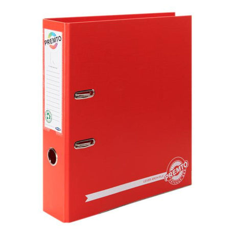Premto A4 Lever Arch File - Ketchup Red | Stationery Shop UK