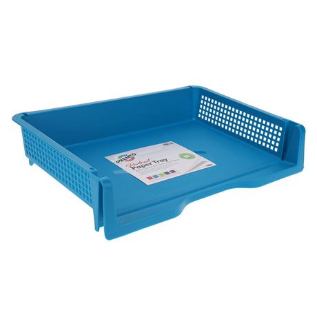 Premto A4 Paper Tray - Printer Blue | Stationery Shop UK