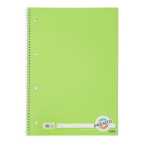 Premto A4 Spiral Notebook - 160 Pages - Caterpillar Green | Stationery Shop UK