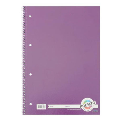 Premto A4 Spiral Notebook - 160 Pages - Grape Juice Purple-A4 Notebooks-Premto|StationeryShop.co.uk