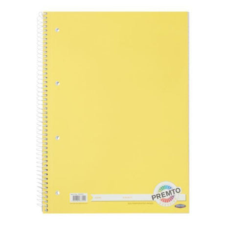 Premto A4 Spiral Notebook - 320 Pages - Sunshine Yellow | Stationery Shop UK