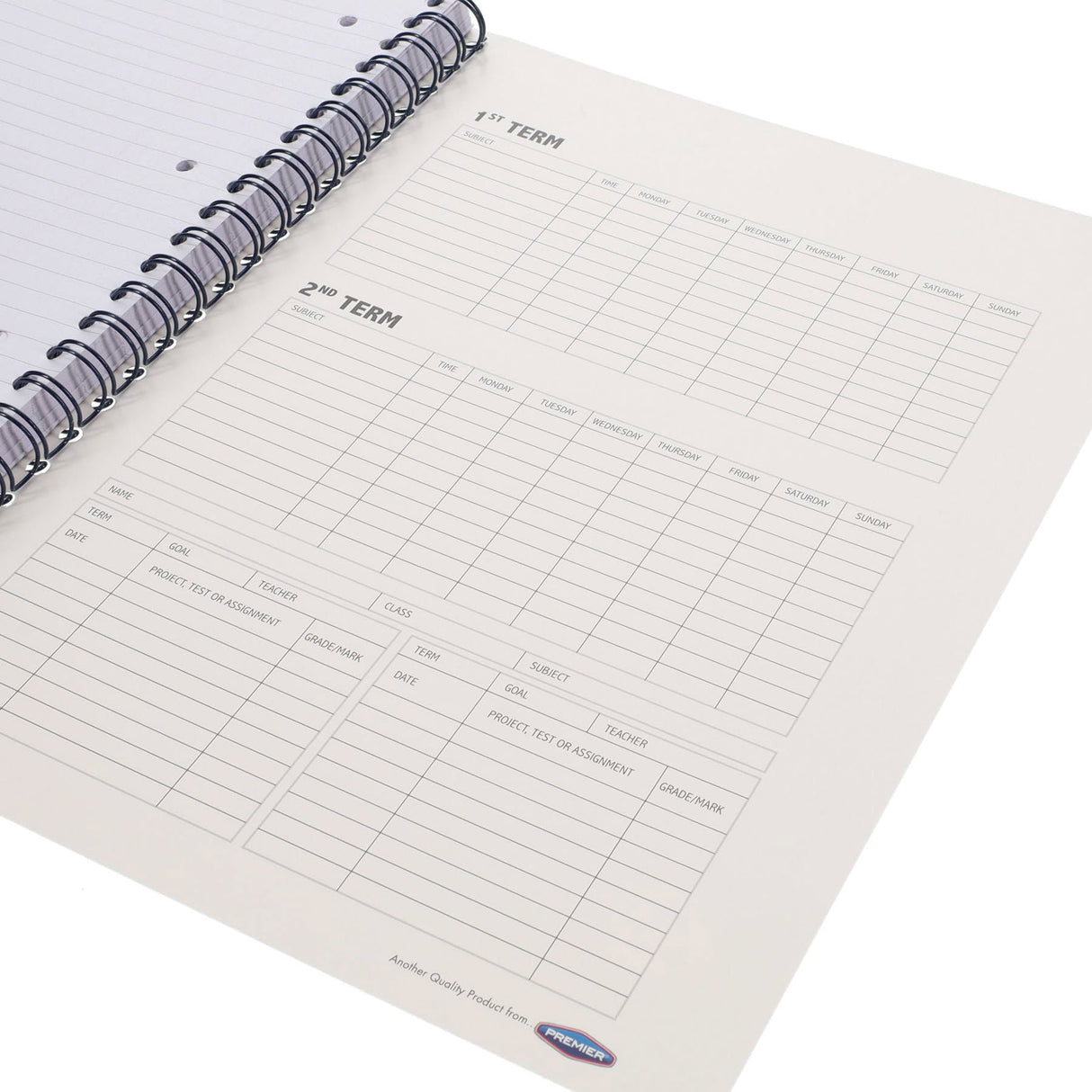 Premto A4 Wiro Notebook - 200 Pages - Printer Blue | Stationery Shop UK