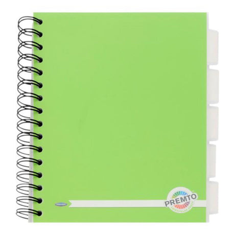 Premto A5 5 Subject Project Book - 250 Pages - Caterpillar Green | Stationery Shop UK