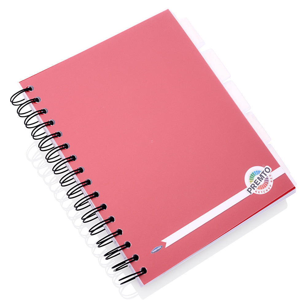 Premto A5 5 Subject Project Book - 250 Pages - Ketchup Red | Stationery Shop UK