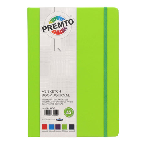 Premto A5 Journal & Sketch Book - 192 Pages - Caterpillar Green-Sketchbooks-Premto|StationeryShop.co.uk