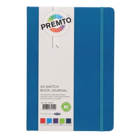 Premto A5 Journal & Sketch Book - 192 Pages - Printer Blue | Stationery Shop UK