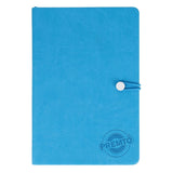 Premto A5 PU Leather Hardcover Notebook with Elastic Closure - 192 Pages - Printer Blue-A5 Notebooks-Premto|StationeryShop.co.uk
