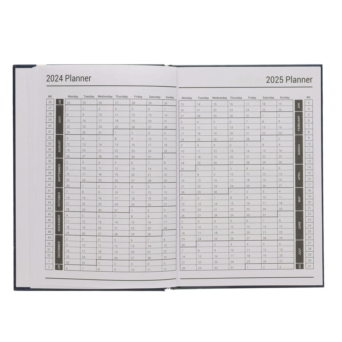 Premto A5 Week To View Academic Diary 2024-2025 - Caterpillar Green