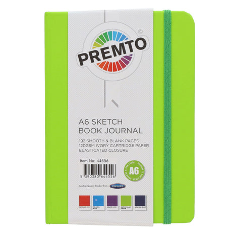 Premto A6 Journal & Sketch Book - 192 Pages - Caterpillar Green | Stationery Shop UK