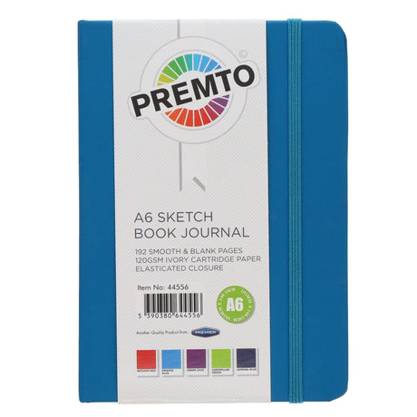 Premto A6 Journal & Sketch Book - 192 Pages - Printer Blue | Stationery Shop UK