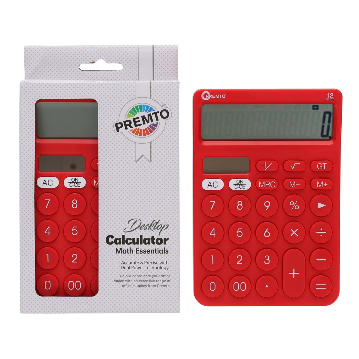 Premto Desktop Calculator - Ketchup Red