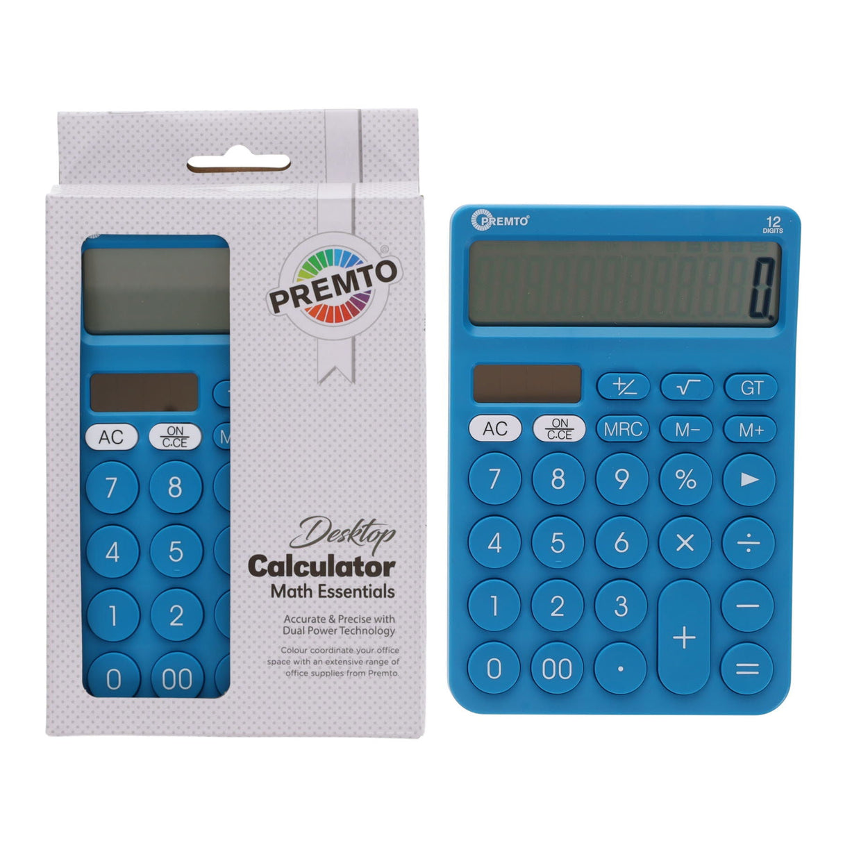 Premto Desktop Calculator - Printer Blue