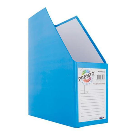 Premto Magazine Organiser - Made of Heavy Duty Cardboard - Printer Blue | Stationery Shop UK