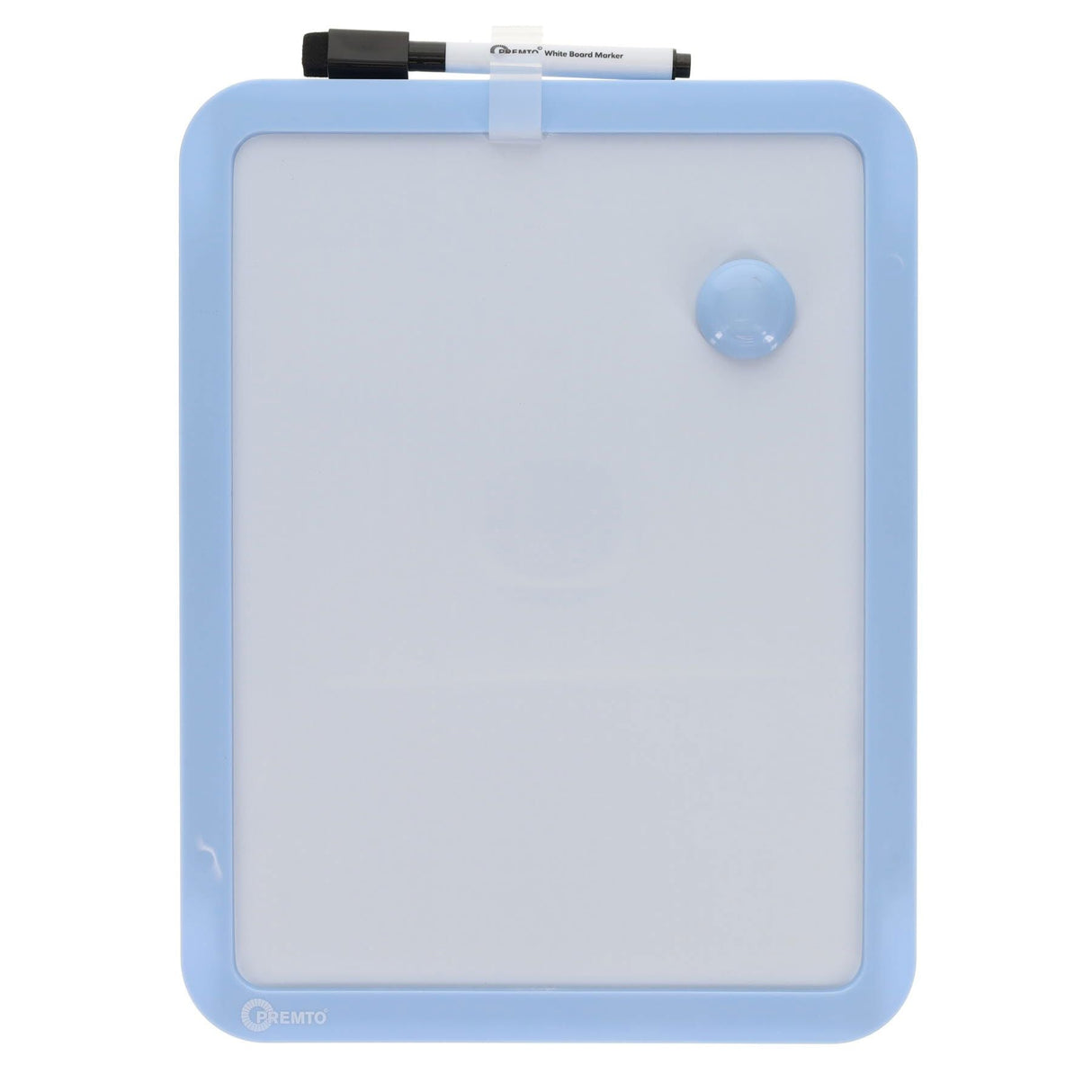 Premto Magnetic White Board With Dry Wipe Marker - Cornflower Blue - 285x215mm | Stationery Shop UK