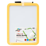 Premto Magnetic White Board With Dry Wipe Marker - Sunshine Yellow - 285x215mm | Stationery Shop UK