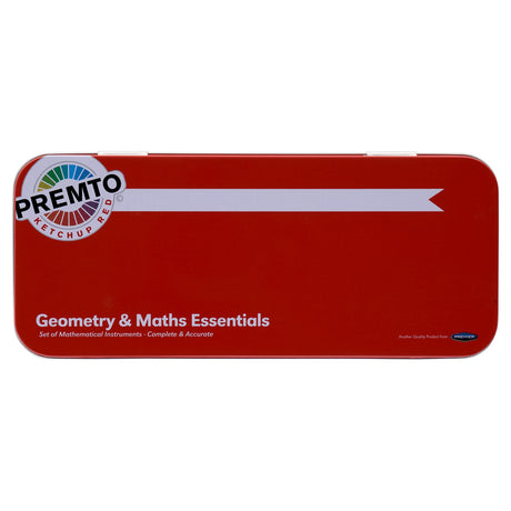 Premto Maths Set - Ketchup Red - 9 Pieces | Stationery Shop UK