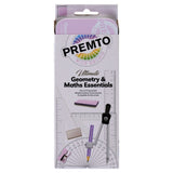 Premto Maths Set - Wild Orchid - 9 Pieces-Math Sets-Premto|StationeryShop.co.uk