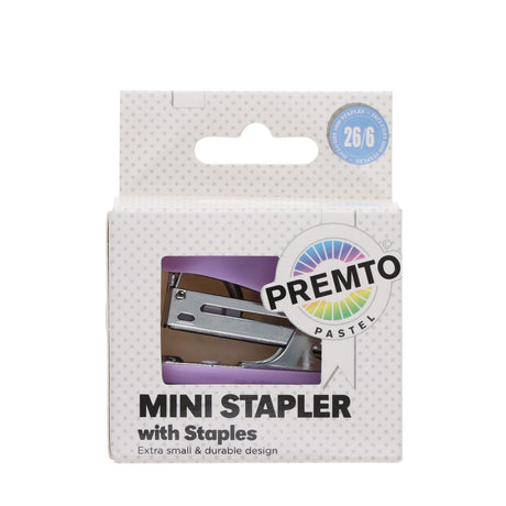 Premto Mini Stapler & 1000 26/6 Staples - Pastel - Wild Orchid