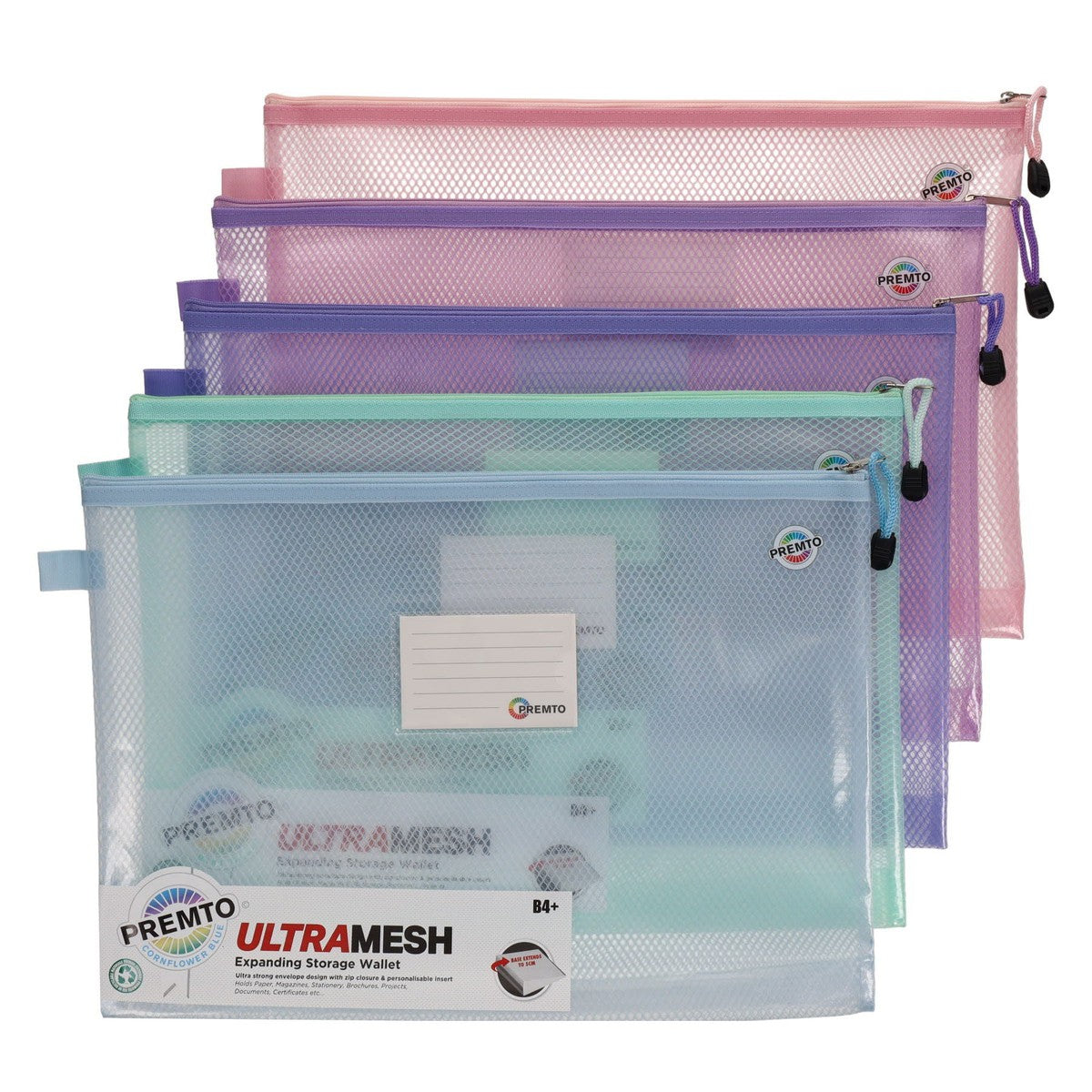 Premto Multipack | Pastel B4+ Ultramesh Expanding Storage Wallet - 5 A ...