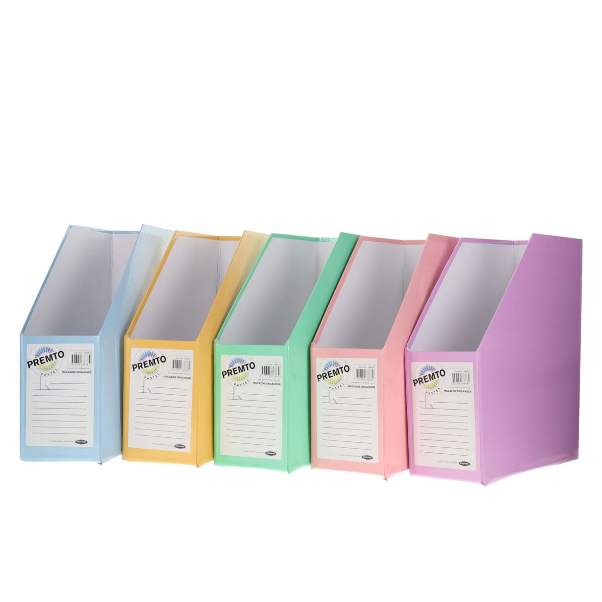 Premto Multipack | Pastel Magazine Organisers - Made of Heavy Duty Cardboard- Pack of 5-Magazine Organiser-Premto | Buy Online at Stationery Shop