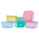 Premto Multipack | Square BPA Free Meal Box - Microwave Safe - Pastel - Set of 5 | Stationery Shop UK