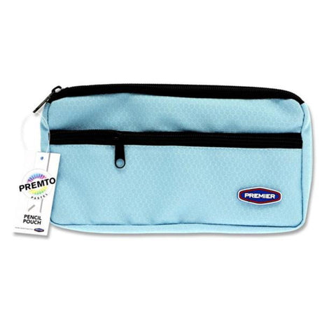 Premto Pastel 3 Pocket Pencil Case - Cornflower Blue | Stationery Shop UK