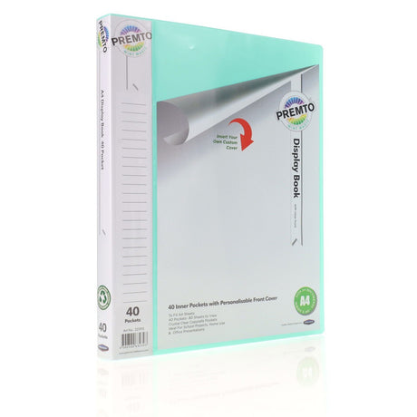 Premto Pastel A4 40 Pocket Display Book - Mint Magic Green