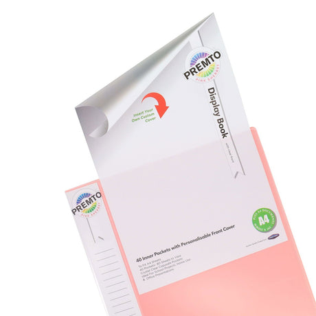 Premto Pastel A4 40 Pocket Display Book - Pink Sherbet