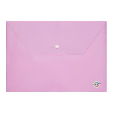 Premto Pastel A4 Button Wallet - Wild Orchid Purple-Document Folders & Wallets-Premto|StationeryShop.co.uk