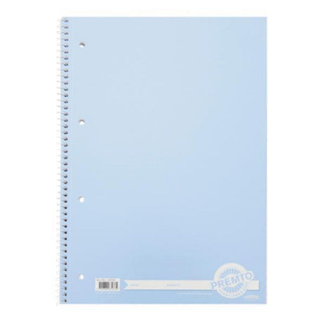 Premto Pastel A4 Spiral Notebook - 160 Pages -Cornflower Blue-A4 Notebooks-Premto | Buy Online at Stationery Shop